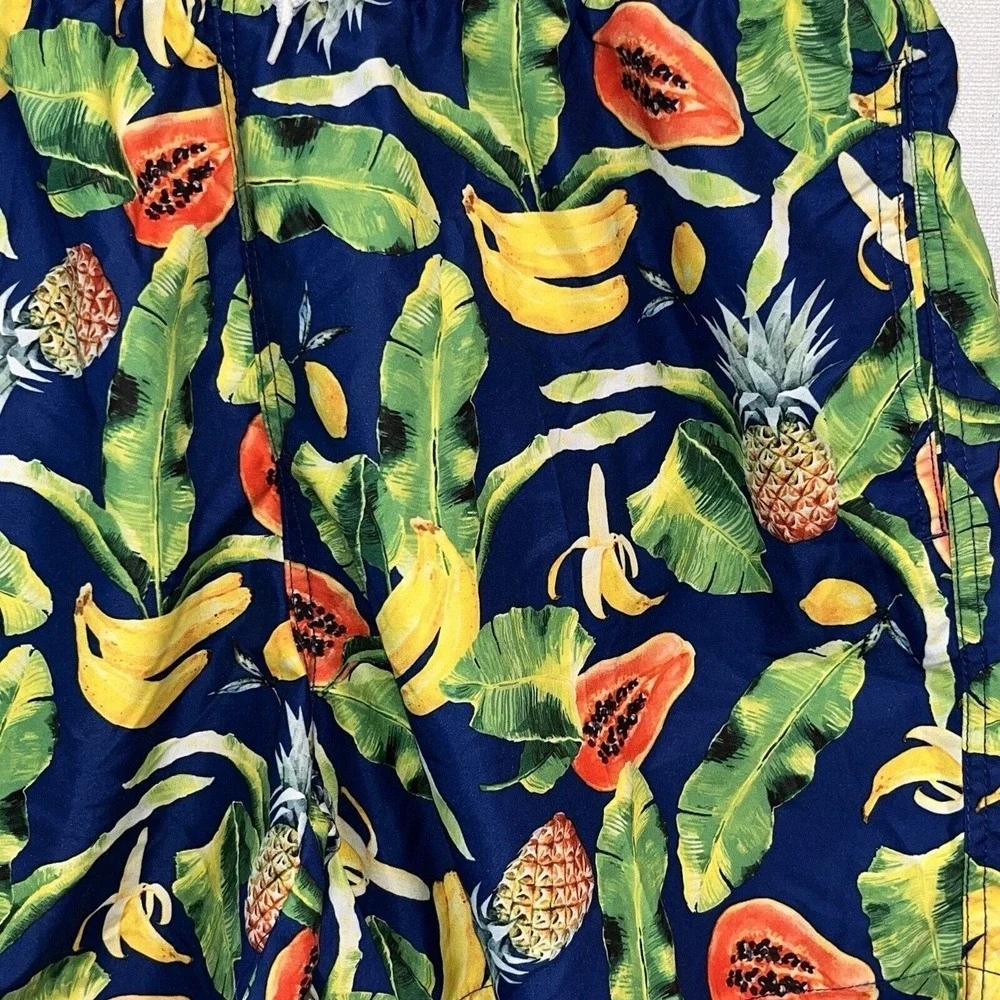 Trunks Surf & Swim Co Short Men's XXL Lined Pineapple‎ Banana Leaf Bathing Suit